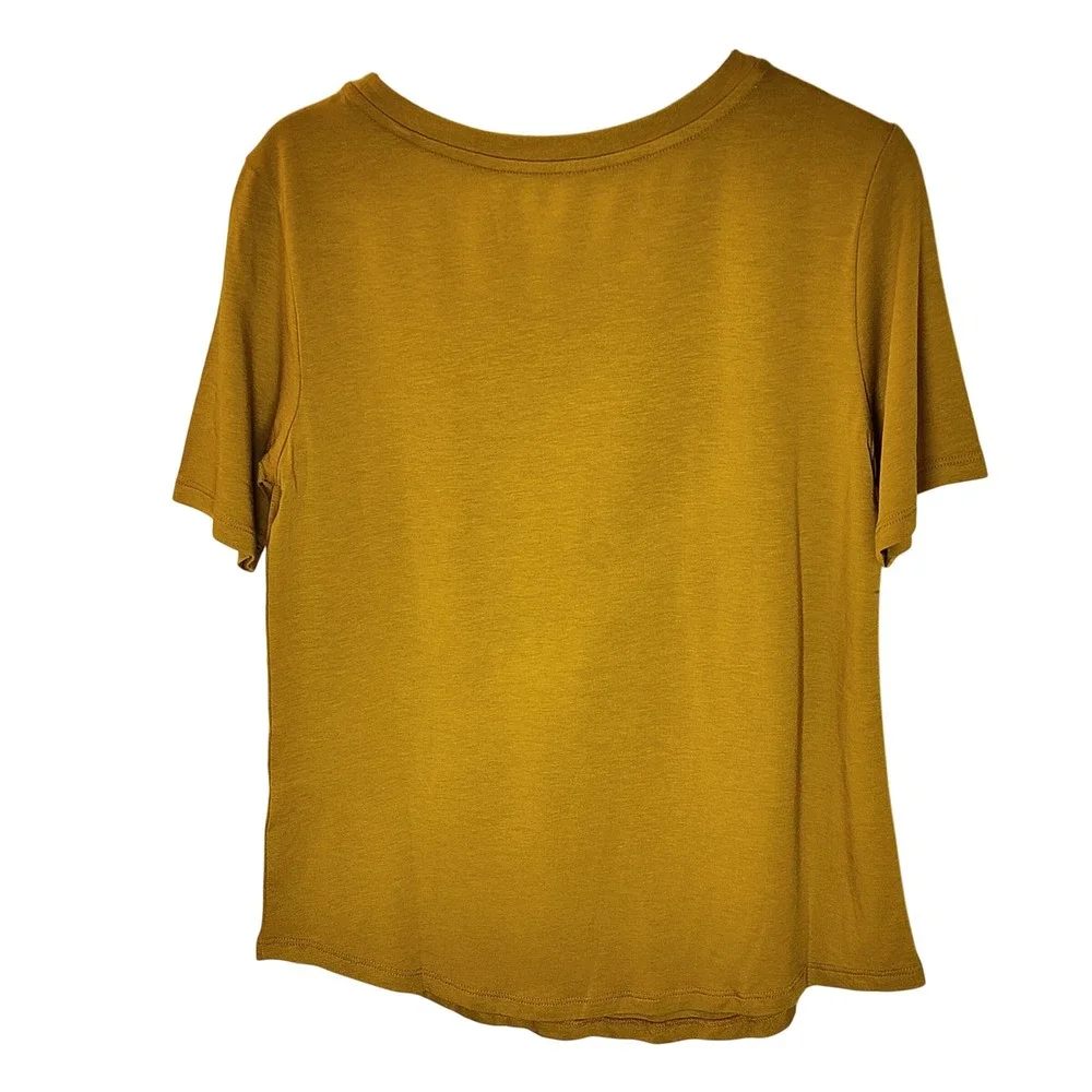 Universal Standard Tee Women 4 / XS Mustard New Pima Cotton Modal Top US10013